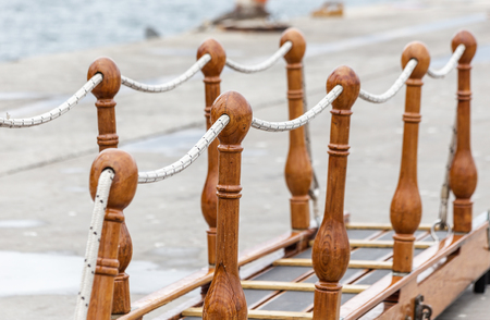 Vintage decorative ladder-track, historic sailing ship.の写真素材