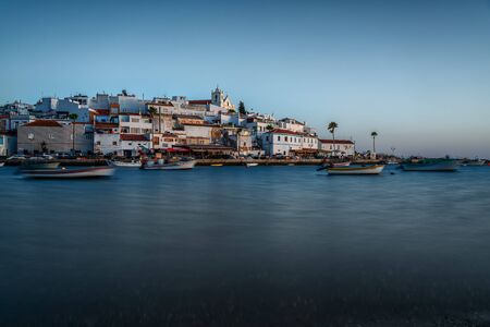 After sunset, the village of Ferragudo. Portugal Portimao.の写真素材