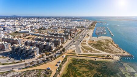 Aerial view of Olhao, Algarve, Portugal. Ria Formosaの写真素材