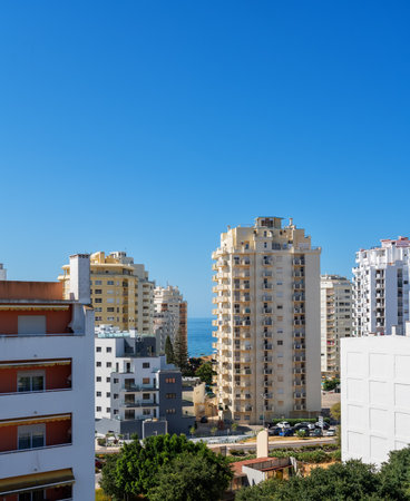 Armacao de Pera, Portugal, Contemporary home near calm shoreline, Sunlit apartment situated in peaceful seaside neighborhood, Radiant residence with modern designの写真素材
