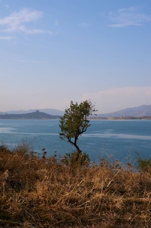 Lake on the outskirts of Tbilisi, Georgia, which locals call Tbilisi Sea. This is in fact a water...
