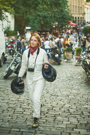 Tbilisi / Georgia September 29, 2019 - The Distinguished Gentlemanâs Ride unites classic and vintage style motorcycle riders to raise funds and awareness for prostate cancer research and menâs mental health.のeditorial素材