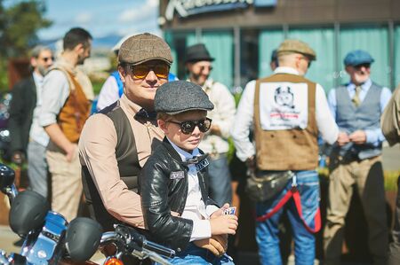 Tbilisi / Georgia September 29, 2019 - The Distinguished Gentlemanâs Ride unites classic and vintage style motorcycle riders to raise funds and awareness for prostate cancer research and menâs mental health.のeditorial素材