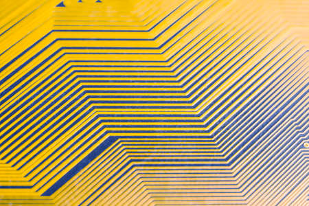 Background image: close-up of conductors on a printed circuit boardの写真素材