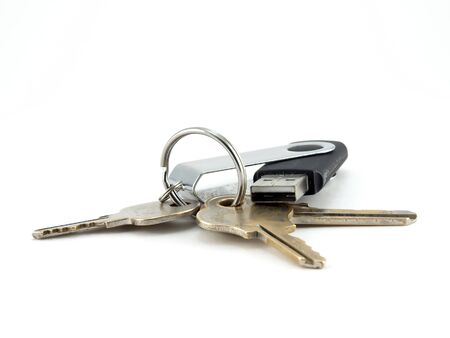 Bunch of keys with flash USBの写真素材