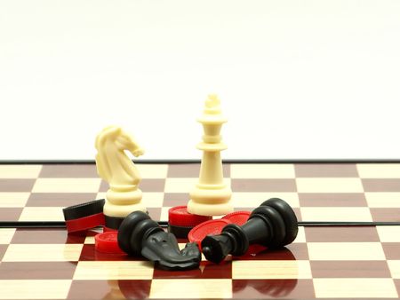 Figures on the chess-boardの写真素材