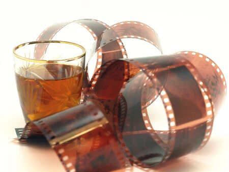 Wineglass and filmの写真素材