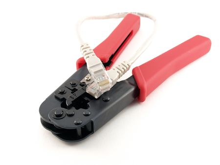 Tool for crimping network cableの写真素材