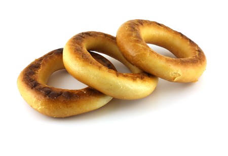 Three baranka (bread-ring).の写真素材