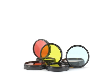 Filter for lenses on white backgroundの写真素材