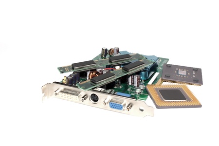 Components for computer over white