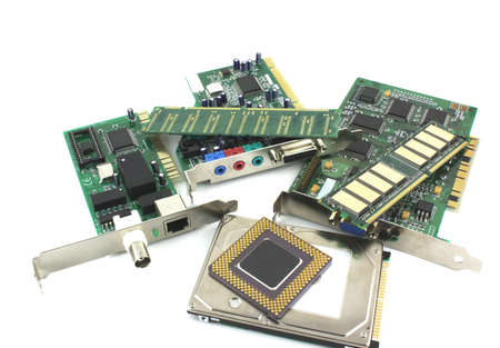 Components for computer over white