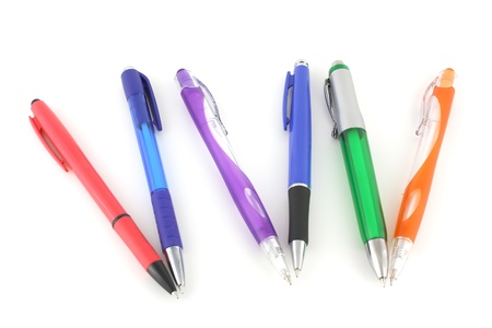 Color pens over whiteの写真素材
