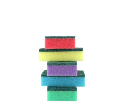 Color sponges over whiteの写真素材