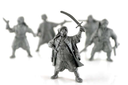Group of Ukrainian Cossacks with weapons. Shallow DOF.の写真素材