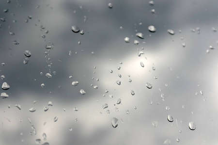 Drops of rain on the window  glass   Shallow DOF の写真素材