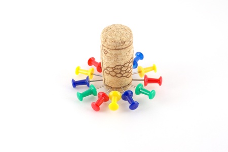 Push pins with stopper for wine bottleの写真素材