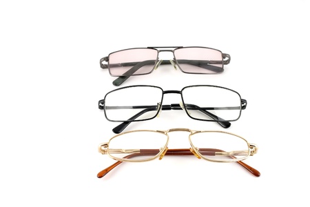 Optical glasses over whiteの写真素材