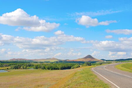 Beautiful summer landscape with highway
