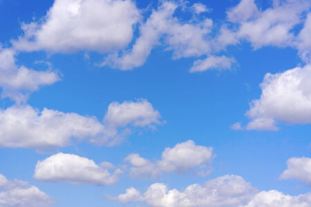 Beautiful blue sky with clouds, air natureの写真素材
