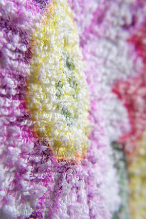 Color towel macro texture. Shallow DOFの写真素材