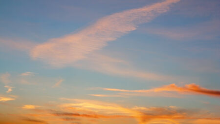 Beautiful evening sky with cloudsの写真素材