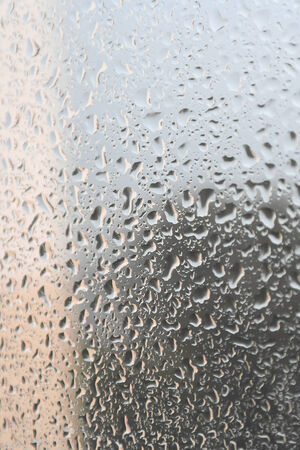 On a summer raining day. Drops of water on the window. Shallow DOFの写真素材