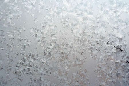 Abstract texture, pattern frost on the window, view macro. Shallow dofの写真素材