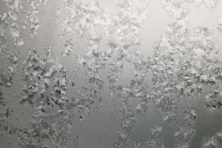 Abstract texture, pattern frost on the window, view macro. Shallow dofの写真素材