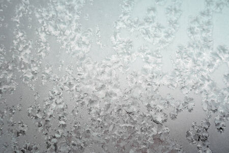 Abstract texture, pattern frost on the window, view macro. Shallow dofの写真素材