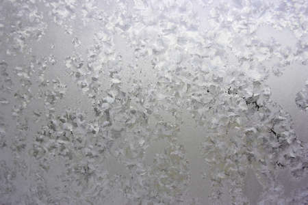 Abstract texture, pattern frost on the window, view macro. Shallow dofの写真素材