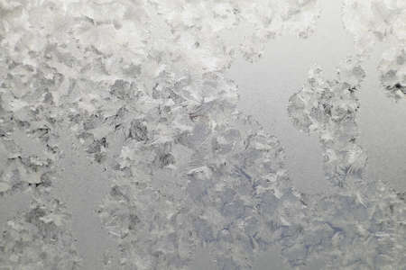 Abstract texture, pattern frost on the window, view macro. Shallow dofの写真素材