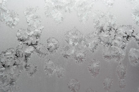 Abstract texture, pattern frost on the window, view macro. Shallow dofの写真素材