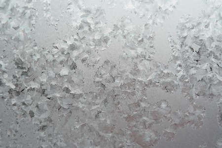 Abstract texture, pattern frost on the window, view macro. Shallow dofの写真素材