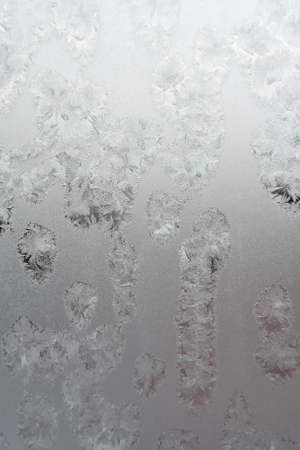 Abstract texture, pattern frost on the window, view macro. Shallow dofの写真素材