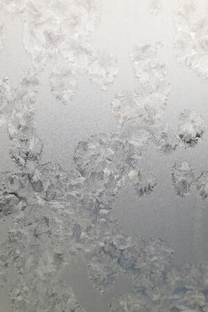 Abstract texture, pattern frost on the window, view macro. Shallow dofの写真素材