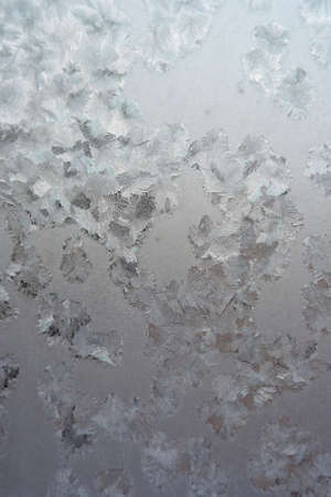 Abstract texture, pattern frost on the window, view macro. Shallow dofの写真素材
