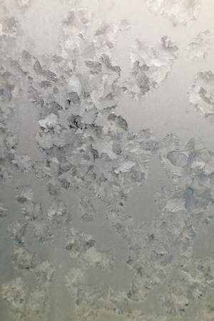 Abstract texture, pattern frost on the window, view macro. Shallow dofの写真素材