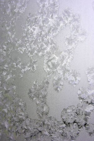Abstract texture, pattern frost on the window, view macro. Shallow dofの写真素材