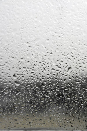 On a summer raining day. Drops of water on the window. Shallow DOFの写真素材