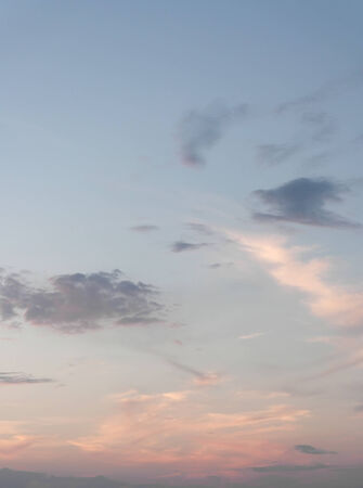 Evening beautiful sky with cloudsの写真素材