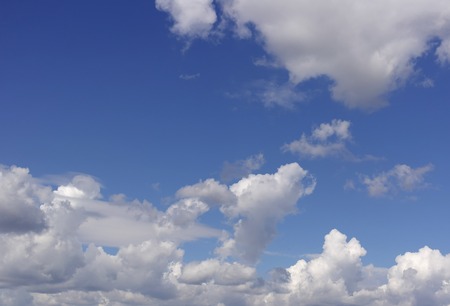 Beautiful blue sky with clouds, air natureの写真素材