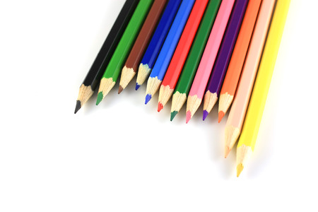 color pencils on white backgroundの写真素材