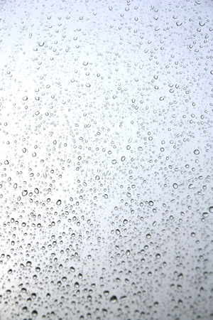 Drops of rain on the window (glass). Shallow DOF.の写真素材