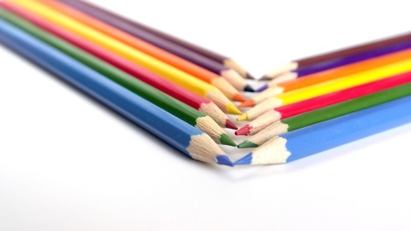 Abstract background from color pencils, shallow dofの写真素材