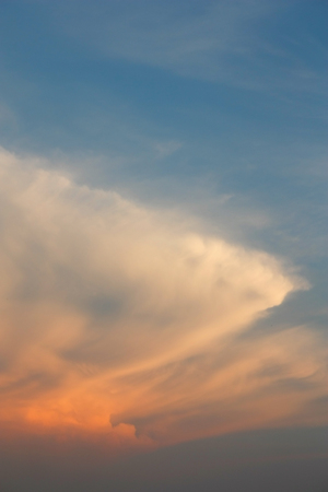 Beautiful blue sky with clouds, air natureの写真素材