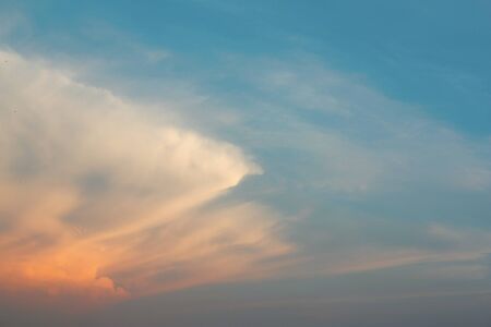 Beautiful blue sky with clouds, air natureの写真素材