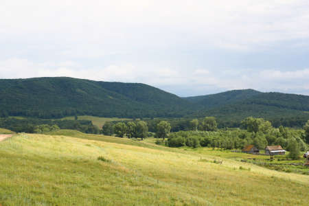 Beautiful summer village landscapeの写真素材
