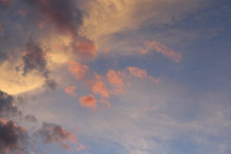 Beautiful blue sky with clouds, air natureの写真素材