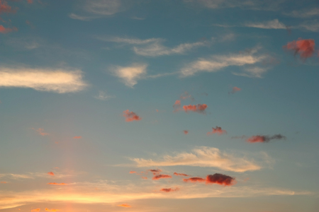 Beautiful blue sky with clouds, air natureの写真素材